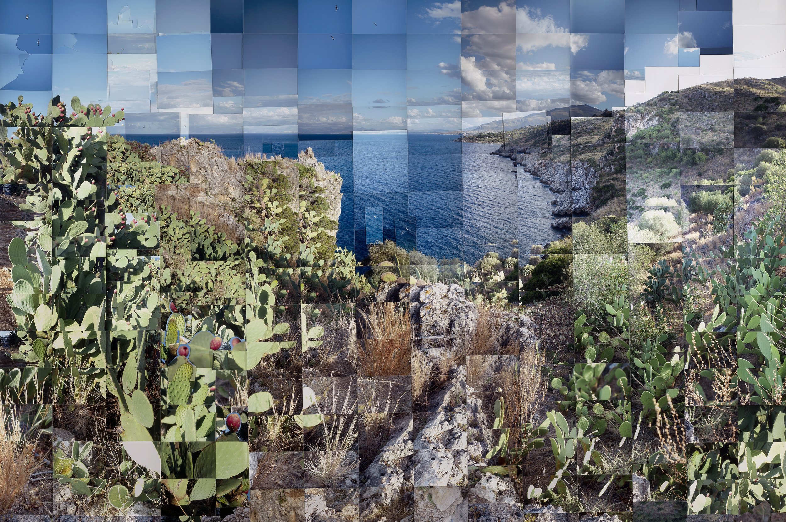 Vista da Zingaro
Scopello, Sicily
Photocollage, 57.5 x 86.5 in