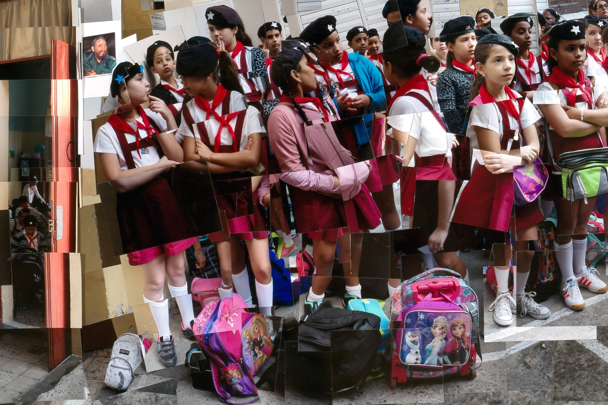 Escuela Primaria Guerrillero Heroico (detail), 2017
Cienfuegos, Cuba
Photocollage, 69 x 142 in