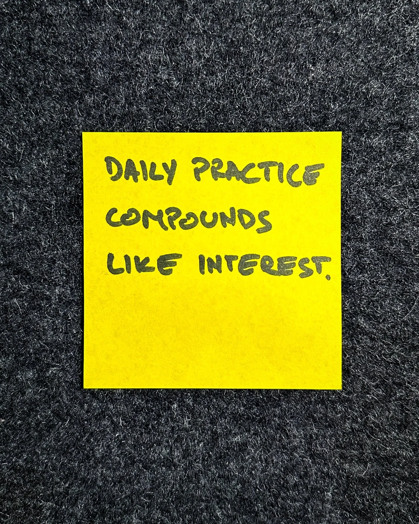 You don&rsquo;t necessarily notice the growth from one practice session to the next but give it a week, a month, or a year of continuous and conscious repetition, and it becomes as real as you reading this.

Daily practice compounds like interest.
Mi