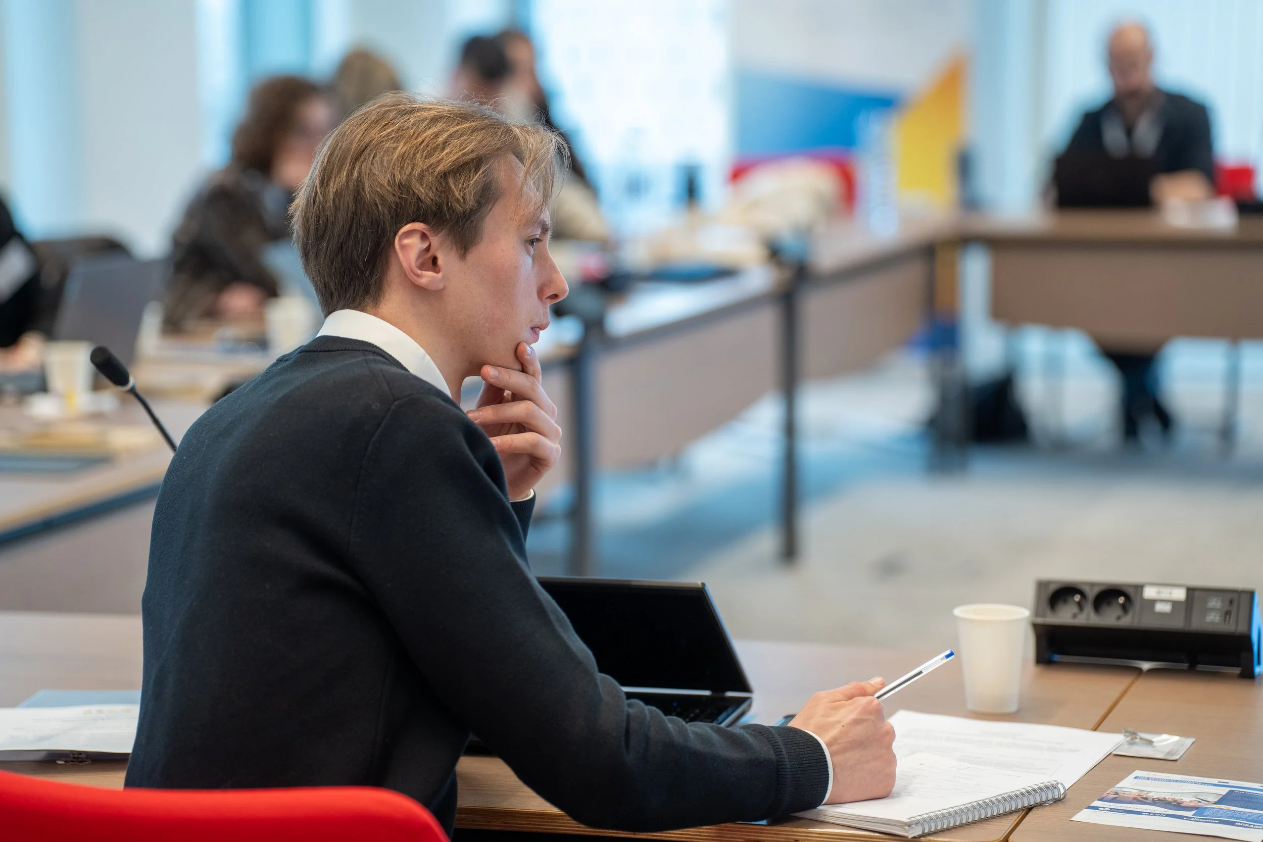 Students of the Erasmus+ ESSA European Comission meeting in Brussels.