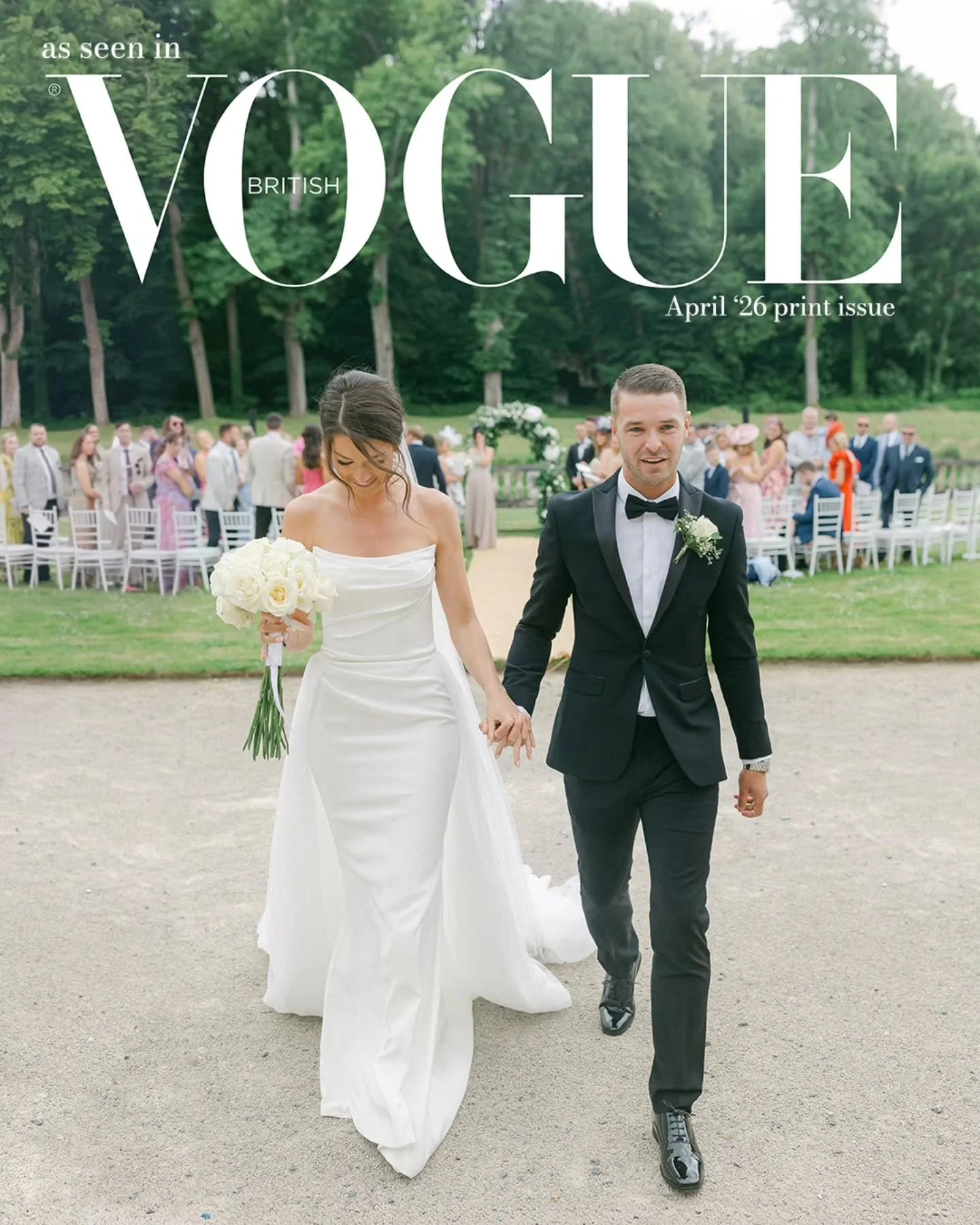 In VOGUE UK April print issue ✨
This time it is an image from E&amp;J's spectacular wedding in beautiful @chateaudejalesnesofficial , Loire Valley. This wedding was so special to capture, from the chic french welcome dinner on Friday to the emotional
