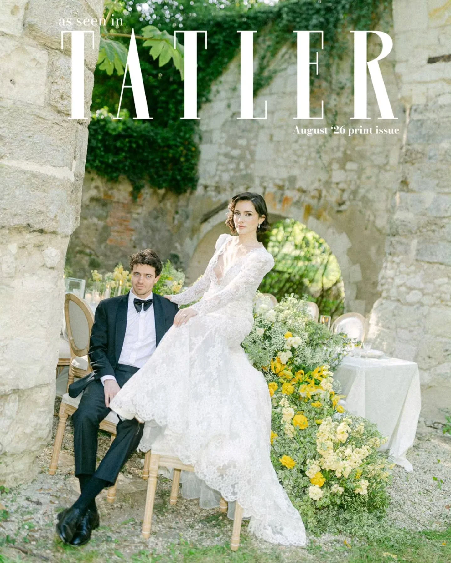 Our editorial SUNLIT ABBEY, seen in @tatlermagazine August 2026 print edition ✨️

A few months ago but still in awe with this incredible wedding venue.

900 years and it just opened for weddings 😳

w/
Venue: @chateauduloroux 
Wedding Planner: @insta