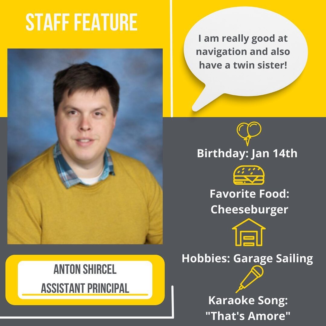 Happy 1st Day of School! 🍎 
We are kicking off our brand new Staff &amp; Teacher Feature this year by welcoming Anton Shircel to Swallow as our Assistant Principal and Curriculum Coordinator! We are thrilled to provide some fun facts about our Swall