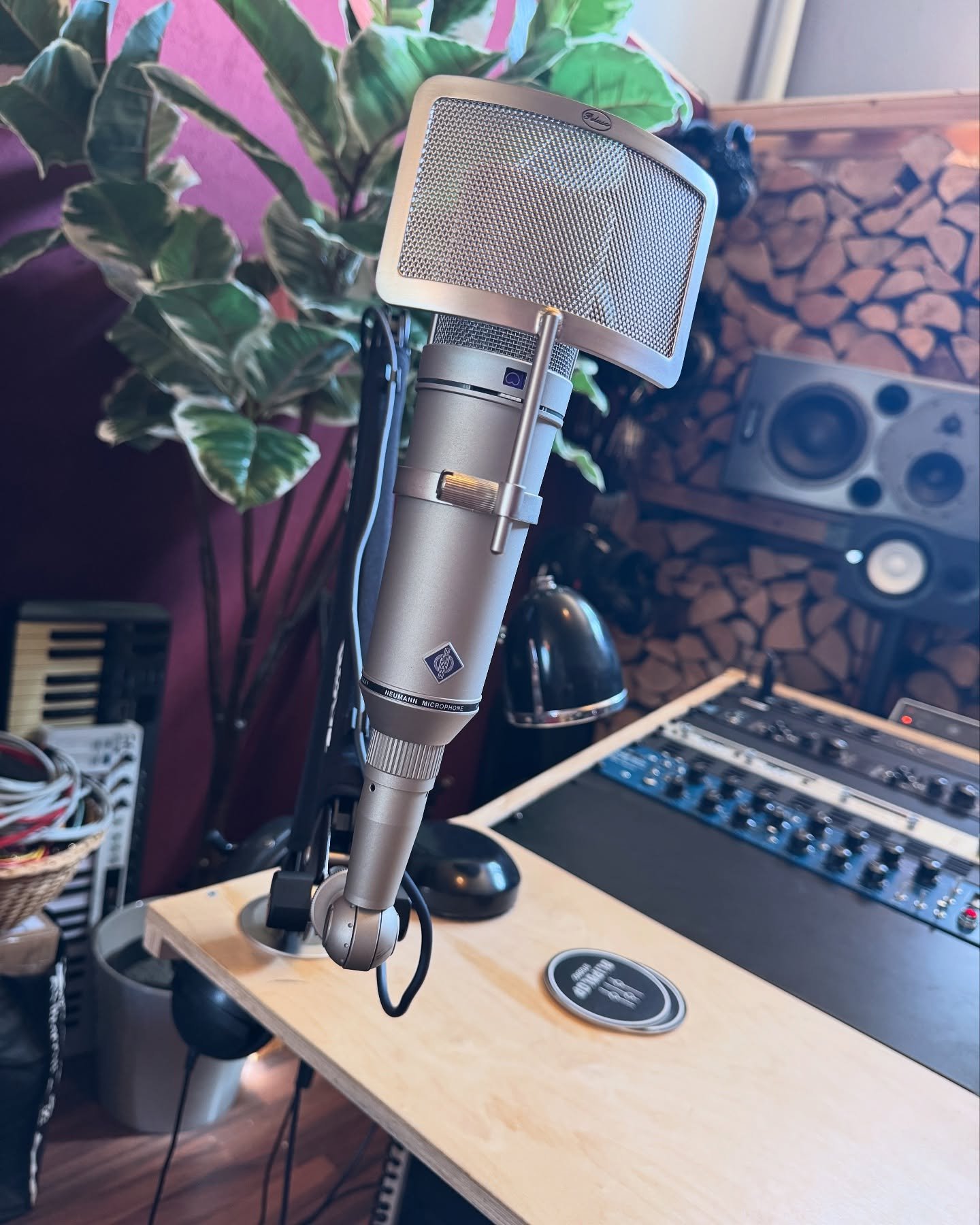 @pelusomicrophonelab popfilter in action p&aring; vores @neumann.berlin U87!