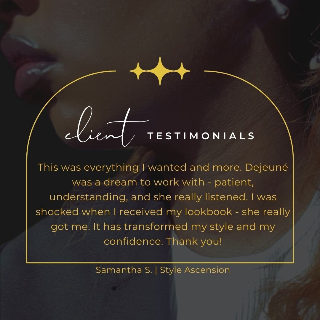 Before I leave this earth I can proudly say I have Transformed wardrobes, and elevated confidence in some ambitious women's lives! ✨  I am Grateful for this glowing review of our Style Ascension service. 🌟 Working with amazing clients is truly a dre