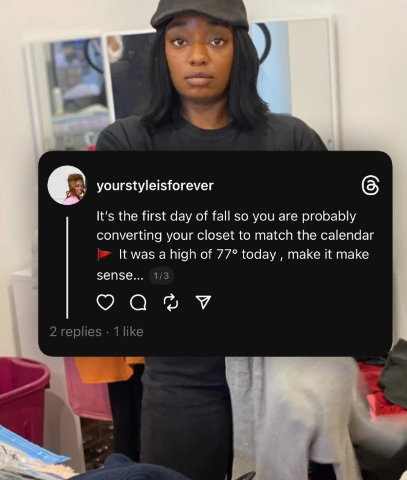 These outdated habits are keeping you stuck. I know that systems can help keep order and make you feel secure but only if they are relevant. 
Switching out your closet for a calendar date 📆 when you still have the a/c doesn't make sense.
Neither doe