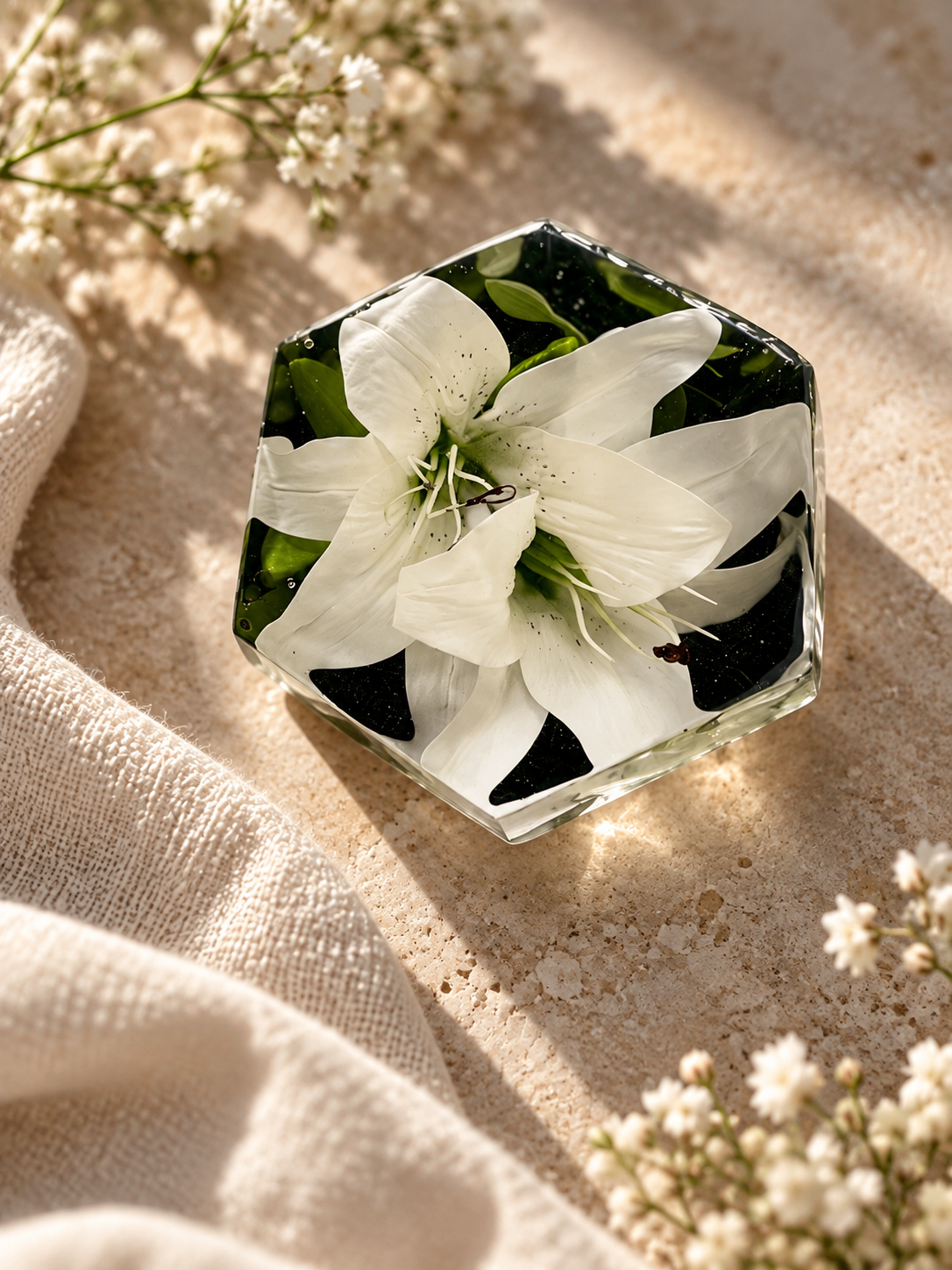 Preserved Lily Resin Paperweight.png