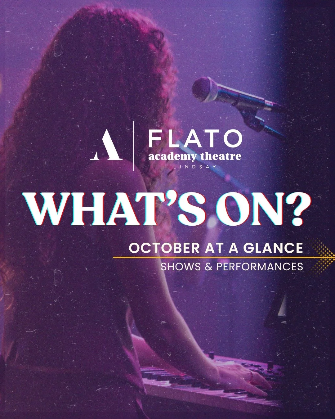 What's On❓
Here's the month of October at a glance:

October 3 @ 2PM &amp; 7PM - MENOPAUSE The Musical
October 4 @ 7:30PM - Long Live: Taylor Swift Tribute
October 7 @ 7:30PM - Australia's Thunder From Down Under
October 8 @ 7:00PM - The SUITS
Octobe