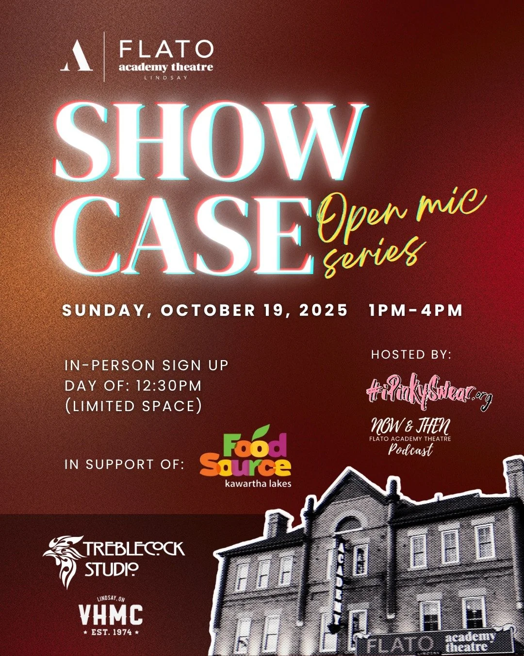 Coming up THIS Sunday!✨

Support your local neighbours and friends as they light up our stage with their skills and talent.🎙

Join us for our Showcase Open Mic Series in support of @kawarthalakesfoodsource .

Interested in taking the stage? The earl