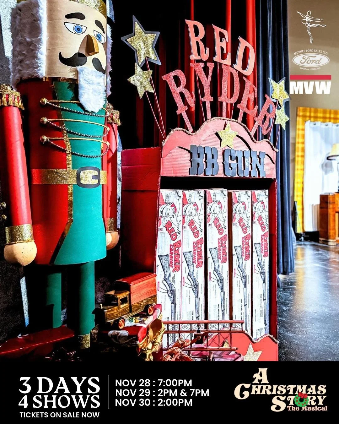 Our stage is transforming!🎄
The countdown is on for A Christmas Story Musical! 

3 Days | 4 Shows
📅 November 28 @ 7:00PM
📅 November 29 @ 2:00PM &amp; 7:00PM
📅 November 30 @ 2:00PM
🎟 Tickets On Sale: Link in bio 🔗

#KawarthaLakes #FlatoAcademyTh