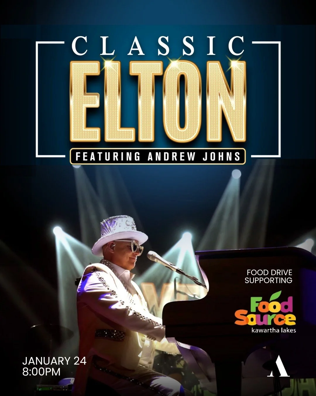 Celebrate the music, the magic, and the moments of Elton John. ✨
Andrew Johns brings the iconic sound and energy to the stage and you don't want to miss it!
Join us for Classic Elton, in support of @kawarthalakesfoodsource.

📅 January 24 @ 8:00PM
🎟