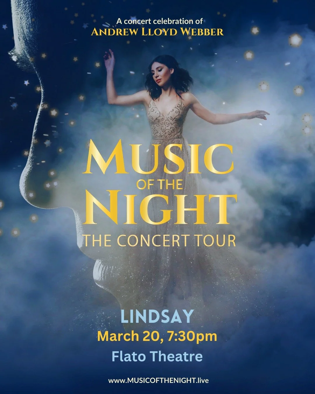 Experience the magic behind some of the most beloved musicals of all time.
Music of the Night brings Andrew Lloyd Webber&rsquo;s greatest hits to life in one spectacular concert. 🎶✨

📅 March 20 @ 7:30PM
🎟 Tickets On Sale: Visit our website (Link i