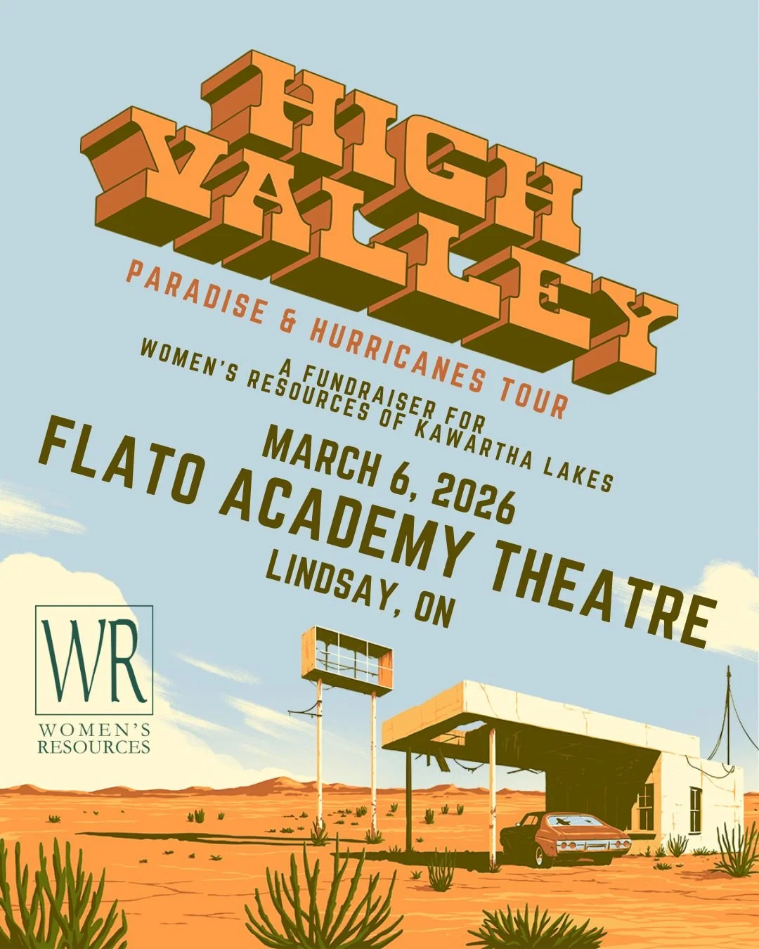An unforgettable night of music for an important cause.
High Valley takes the stage in support of the Women&rsquo;s Resource Centre, bringing powerful songs and even more powerful purpose.

Together, we make a difference!

📅 March 6 @ 7:30PM
🎟 Tick