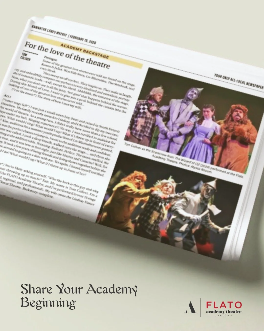 For The Love Of Theatre💕🎭

Be sure to pick up this week&rsquo;s Kawartha Weekly to read a special column from one of our Board Directors, Tom Collver, sharing the beautiful love story of how he met his wife &mdash; right on the Academy Theatre stag