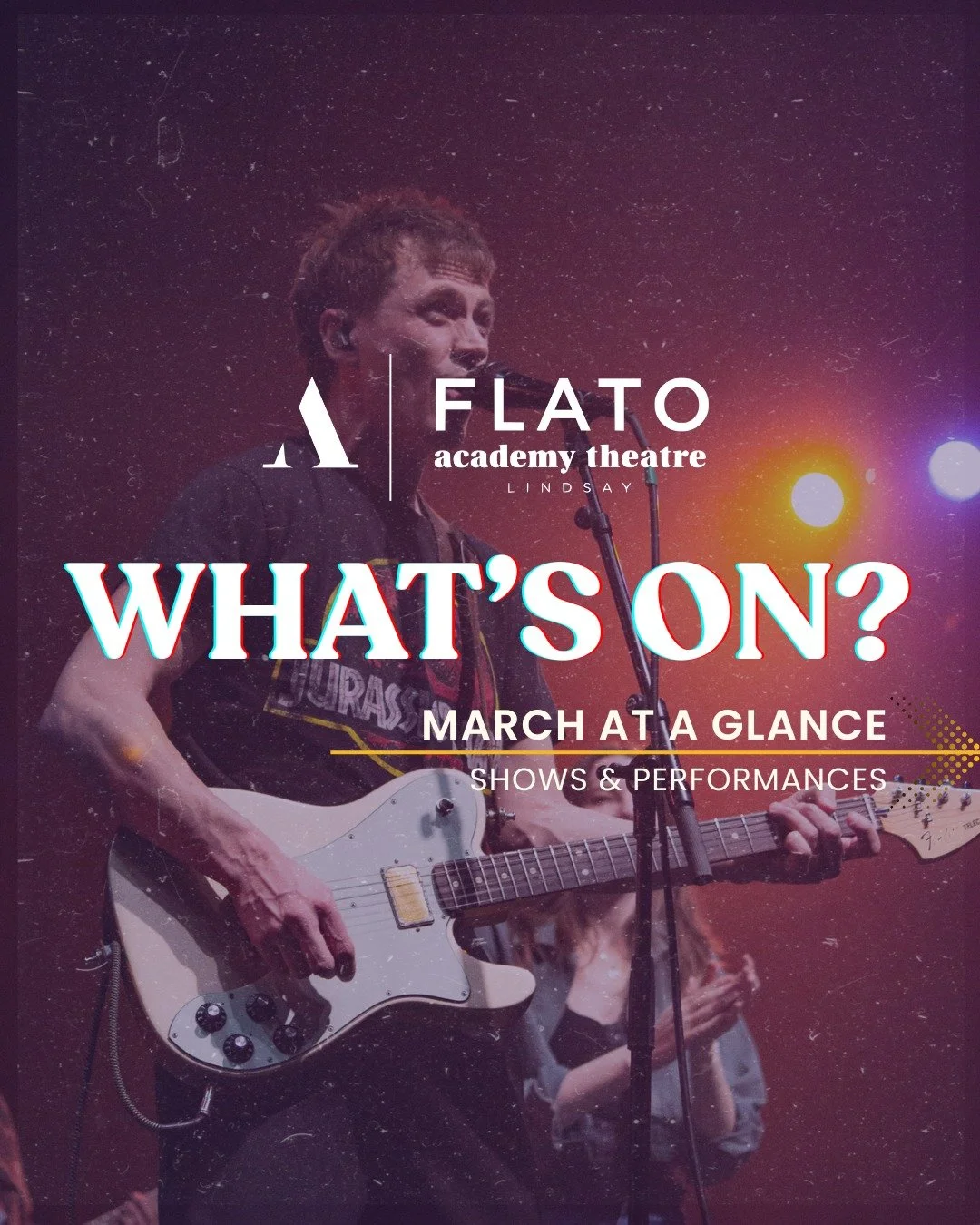 What's On❓
Here's the month of March at a glance:

March 04 @ 6:30PM - International Women's Day
March 06 @ 7:30PM - High Valley
March 14 @ 8:00PM - Jory Nash
March 15 @ 2:00PM - The Essence Of Cohen
March 17 @ 7:30PM - Snowed In Comedy Tour
March 20