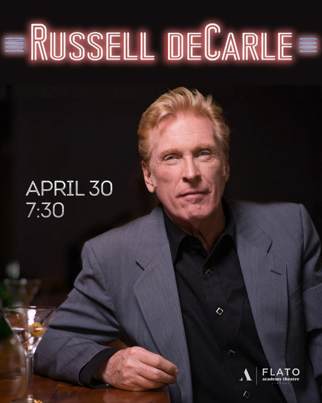 A true Canadian music icon. 🇨🇦🎵
Experience Russell deCarle from Prairie Oyster live April 30 &mdash; songs that feel like home.

Tickets on sale: Visit our website 'What's On' page - Link in Bio🔗

#FlatoAcademyTheatre #russelldecarle #canadianmus