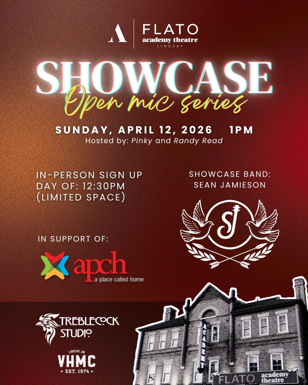 ✨Come Support Your Neighbours In Our Community!

April 12 @ 1:00pm
Hosted by Pinky and Randy

Advanced sign up is closed, but you might get a chance to perform if you come early for in-person sign up day of!

🕰Door sign up: 12:30pm (limited slots)

