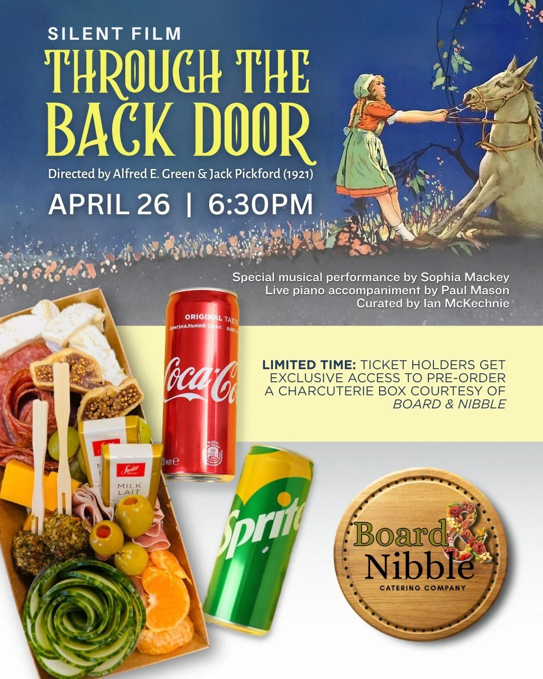 An evening of cinematic history, reimagined. ✨📽

Join us for Through The Back Door (1921), presented as it was meant to be experienced&mdash;with live piano accompaniment by Paul Mason, a special musical performance by Sophia Mackey, and curated by 