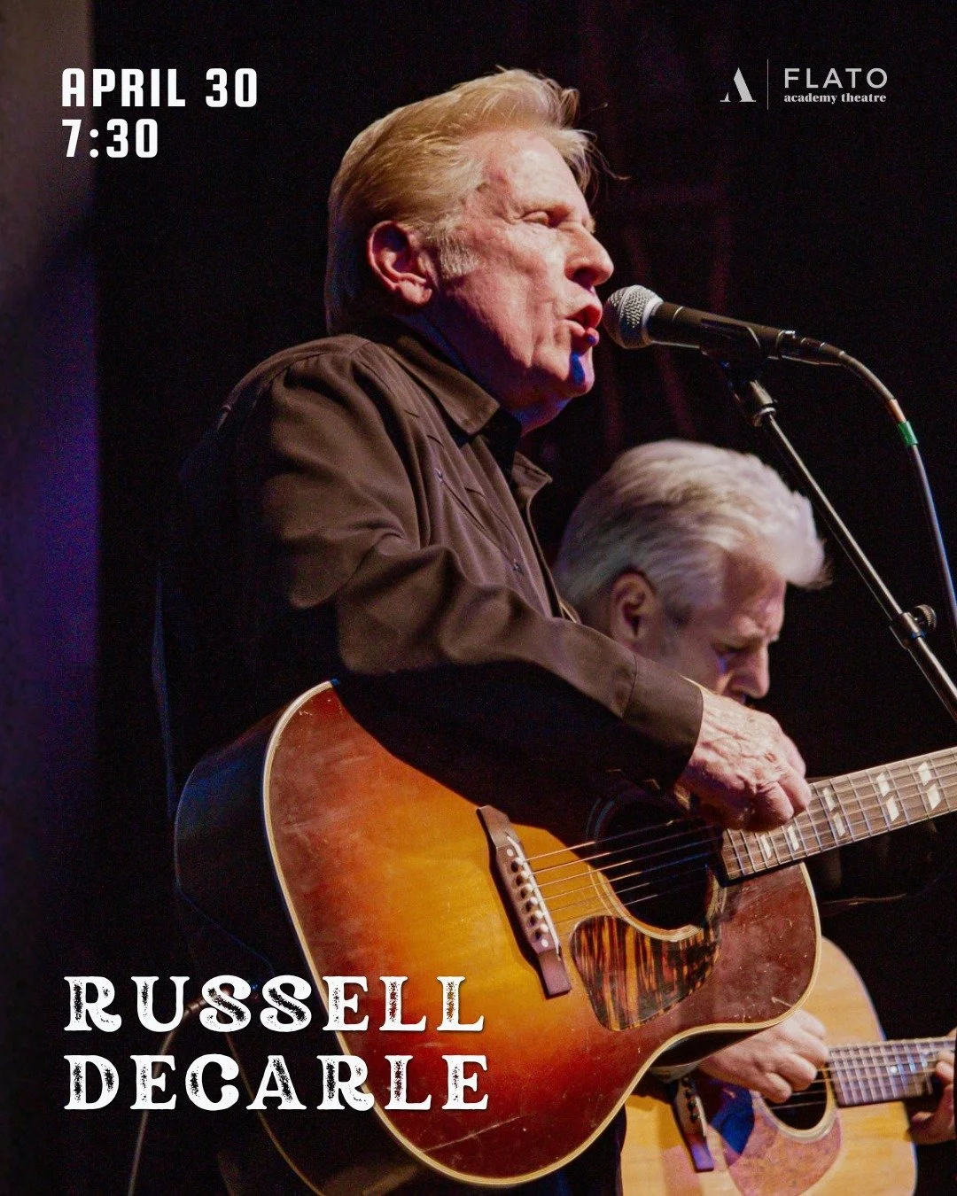 Spend an evening with Russell DeCarle and the songs that shaped a generation.✨🎵

From heartfelt ballads to classic country charm&mdash;don&rsquo;t miss this special performance on April 30.
A must-see for lovers of authentic, story-driven music.

Ti