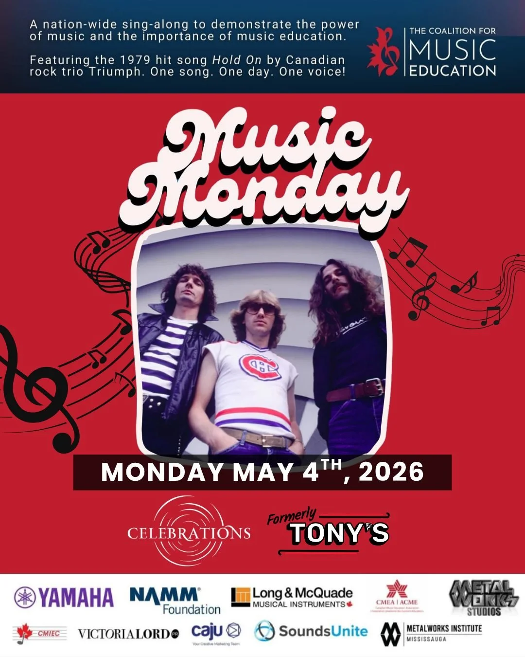 ✌️Two Days Away!
Join us for Music Monday as we celebrate music education in our schools and communities! 
We want to thank @celebrationslindsay  and @tonyspizzalindsay  for their generosity and contribution for the event!

Monday May 4th 2026 at 12: