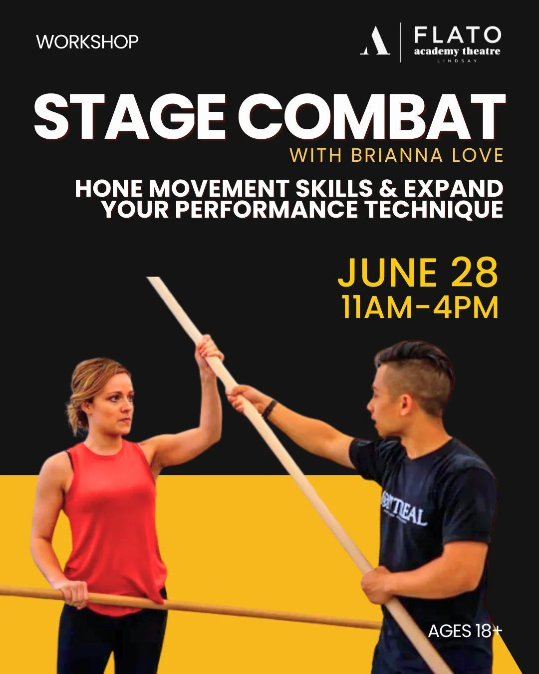 Join Fight Director extraordinaire, @nerdyblove , for our first ever Stage Combat workshop! You&rsquo;ll learn the basics of hand-to-hand and sword fighting techniques, in a fun, open, and supportive atmosphere. 

Spots are Limited! Sign Up Today!!
V