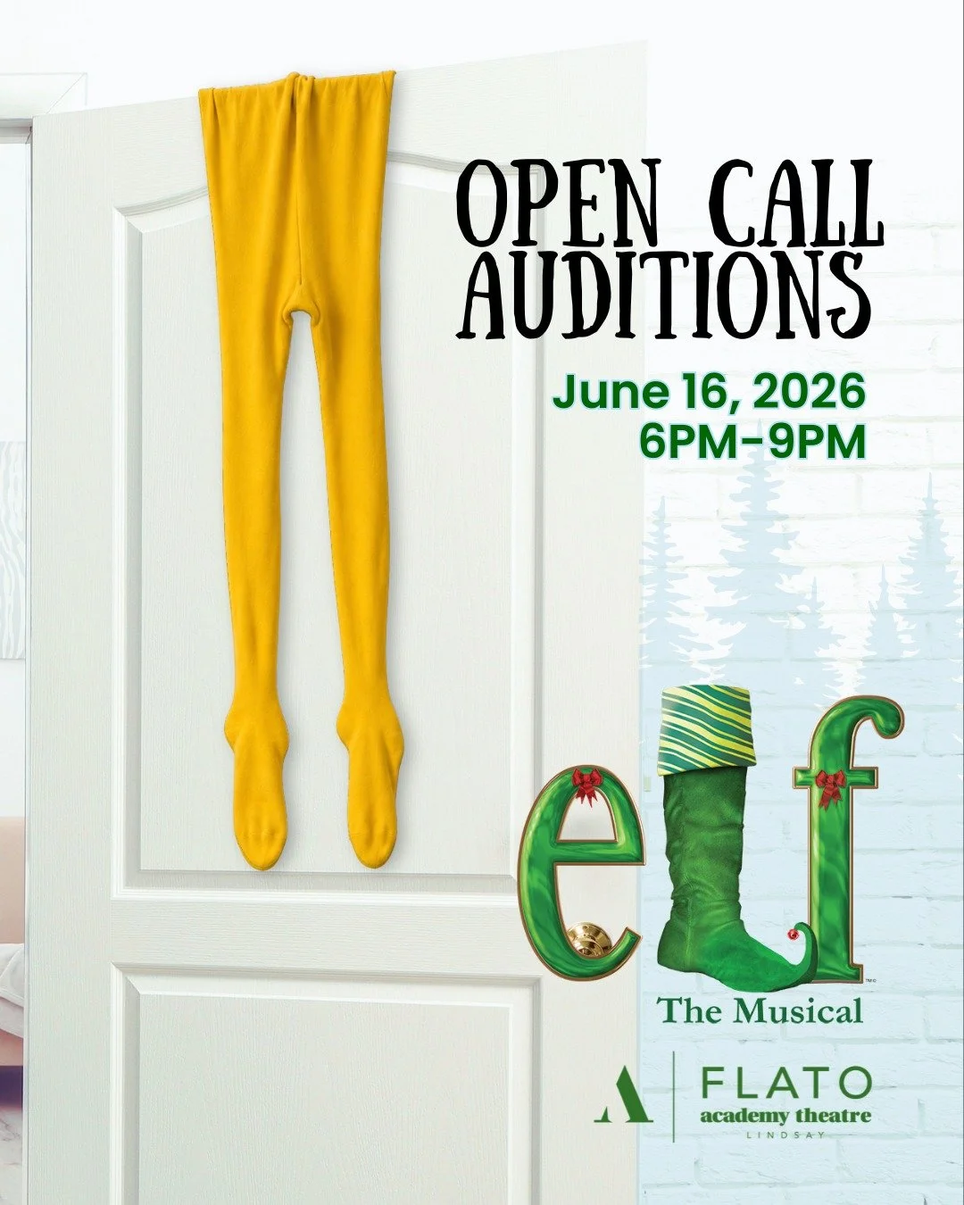 🎄✨ OPEN CALL AUDITIONS: ELF The Musical ✨🎄
June 16 @ 6PM-9PM

The holiday magic is coming to the stage &mdash; and we want YOU to be part of it! Join us for open call auditions for ELF The Musical, the hilarious and heartwarming Broadway musical ba