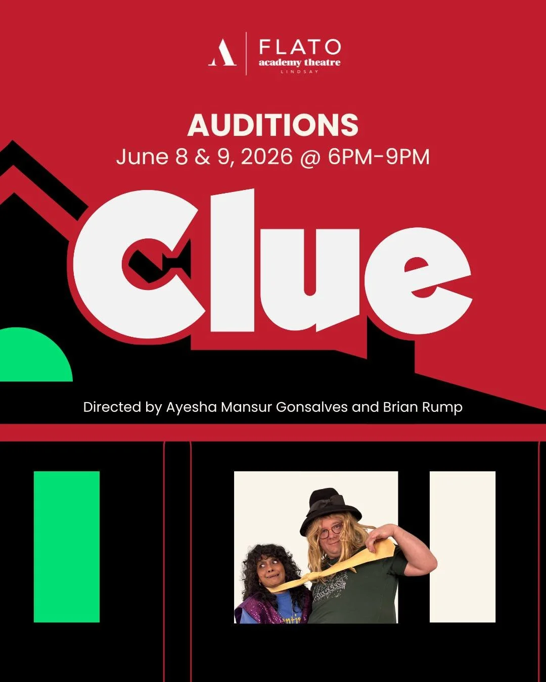 There's Still Time!!🔎

Auditions are on June 8th and 9th, make sure to sign up at the link in our bio!

#FlatoAcademyTheatre #performingarts #ClueOnStage #Theatre #KawarthaLakes