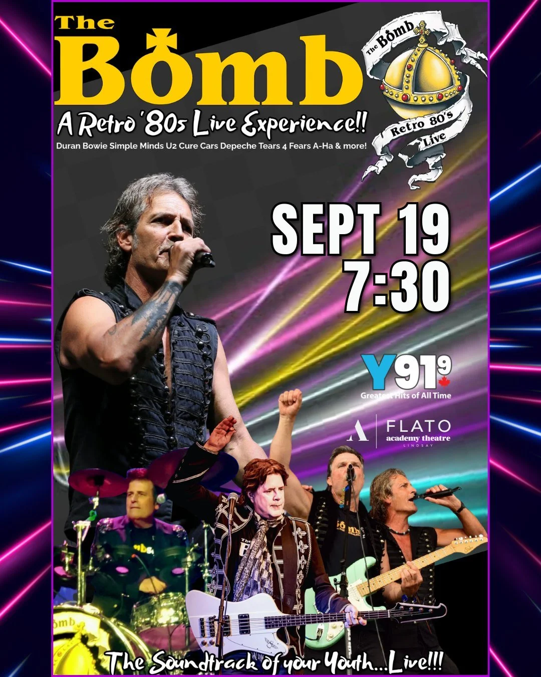 Big hair. Bigger hits. And a whole lot of 80s nostalgia. 📼🎶

The Bomb &ndash; 80s Retro returns to the Academy Theatre stage September 19 for a throwback night packed with the music, energy, and unforgettable hits of the decade.
Presented by @y919f