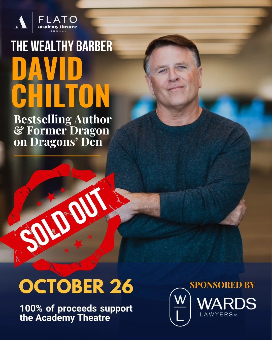We're thrilled to announce that A Rare Evening with David Chilton is officially SOLD OUT!

Thank you to our community for supporting this special fundraising event and helping make a difference for the Academy Theatre.

Your support means the world t