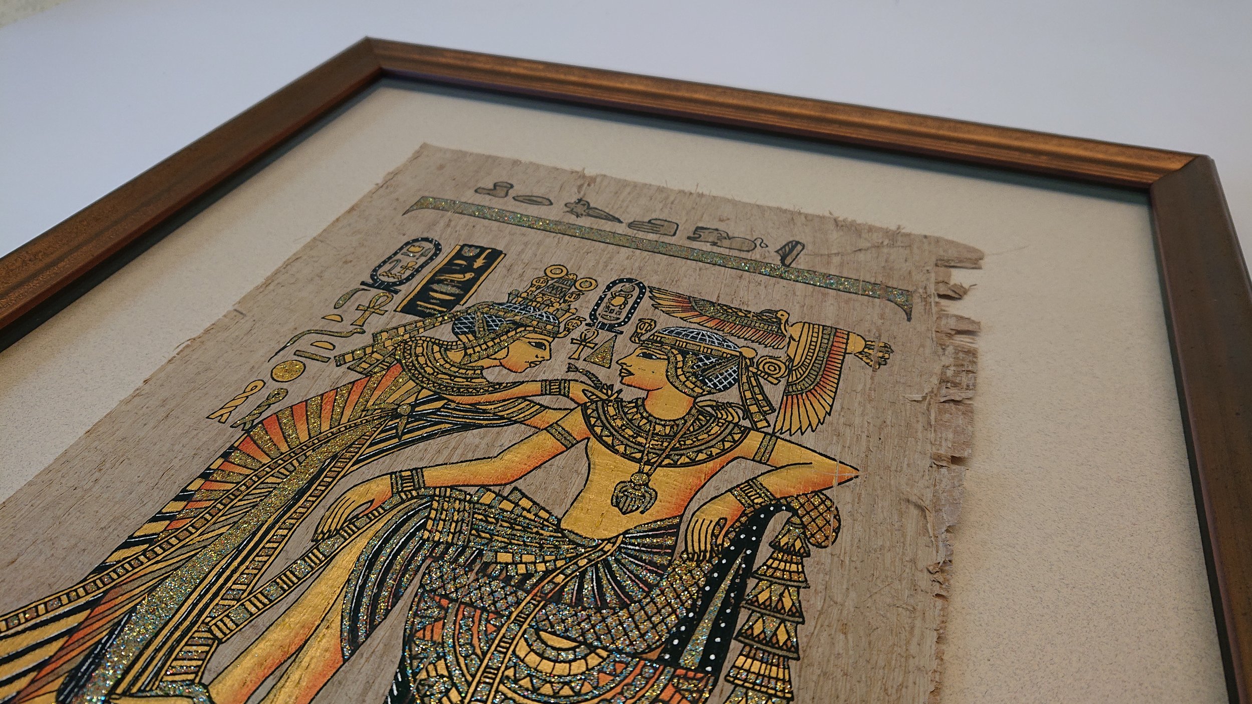 Egyptian Papyrus Print Picture Framed