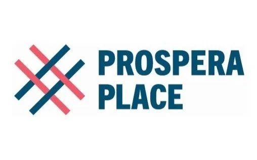 Prospera Place logo with geometric design and bold text.