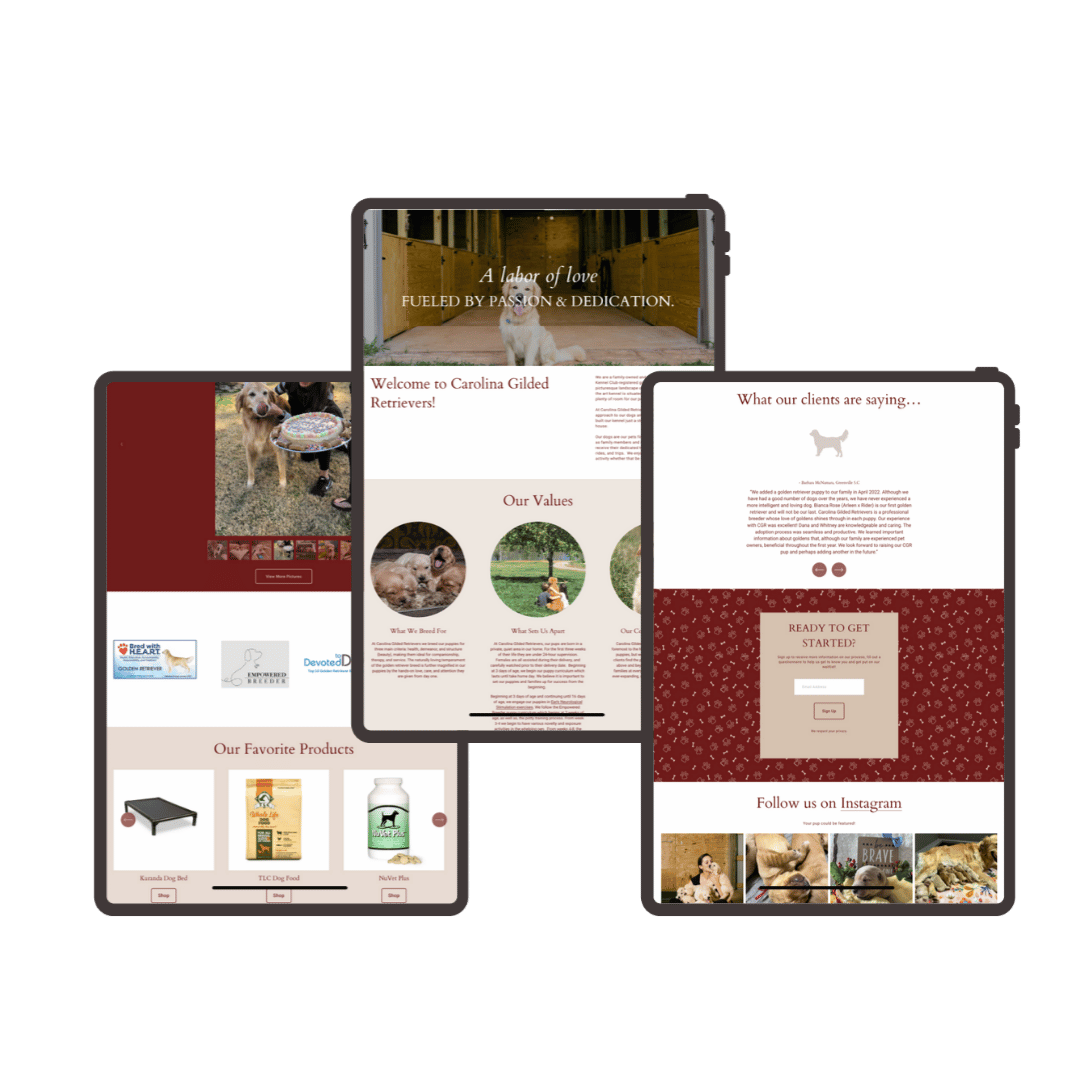 Professional web design for dog breeders