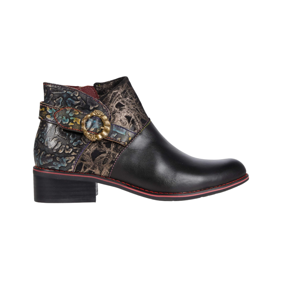 L'artiste Tiatia black leather women ankle boots.png