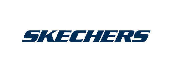 Skechers logo in blue text on a white background.