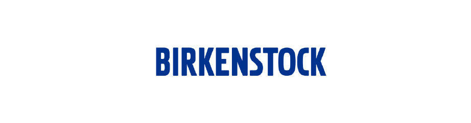Birkenstock logo in blue text on a white background.