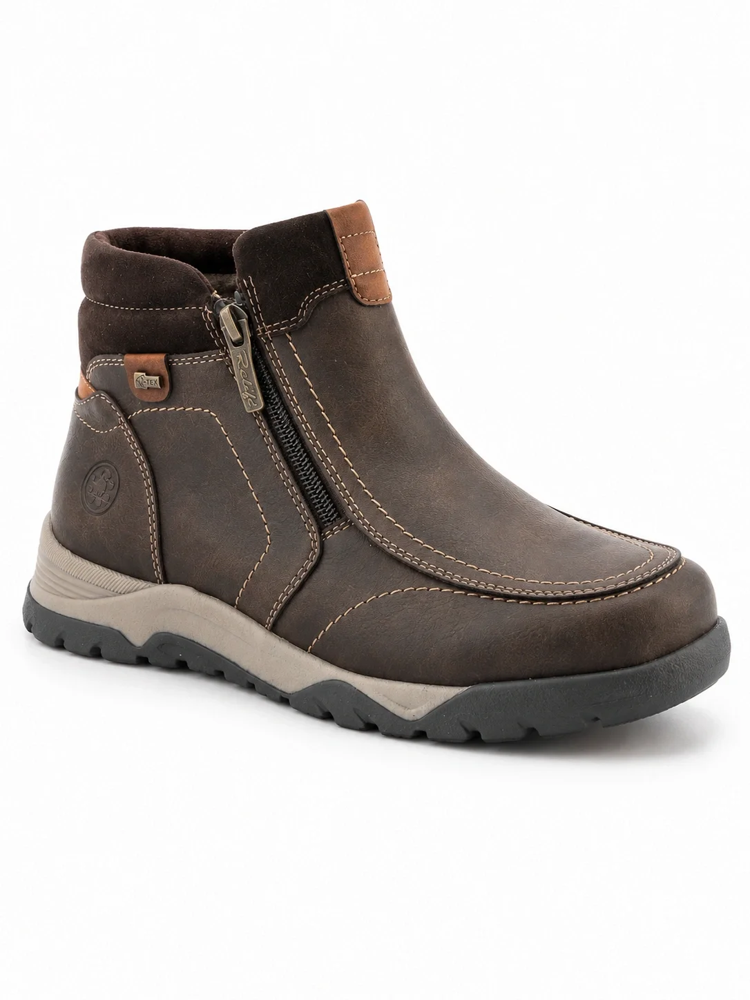 Spring Step Lucas Boots in brown, featuring functional side zippers and a durable flexible sole