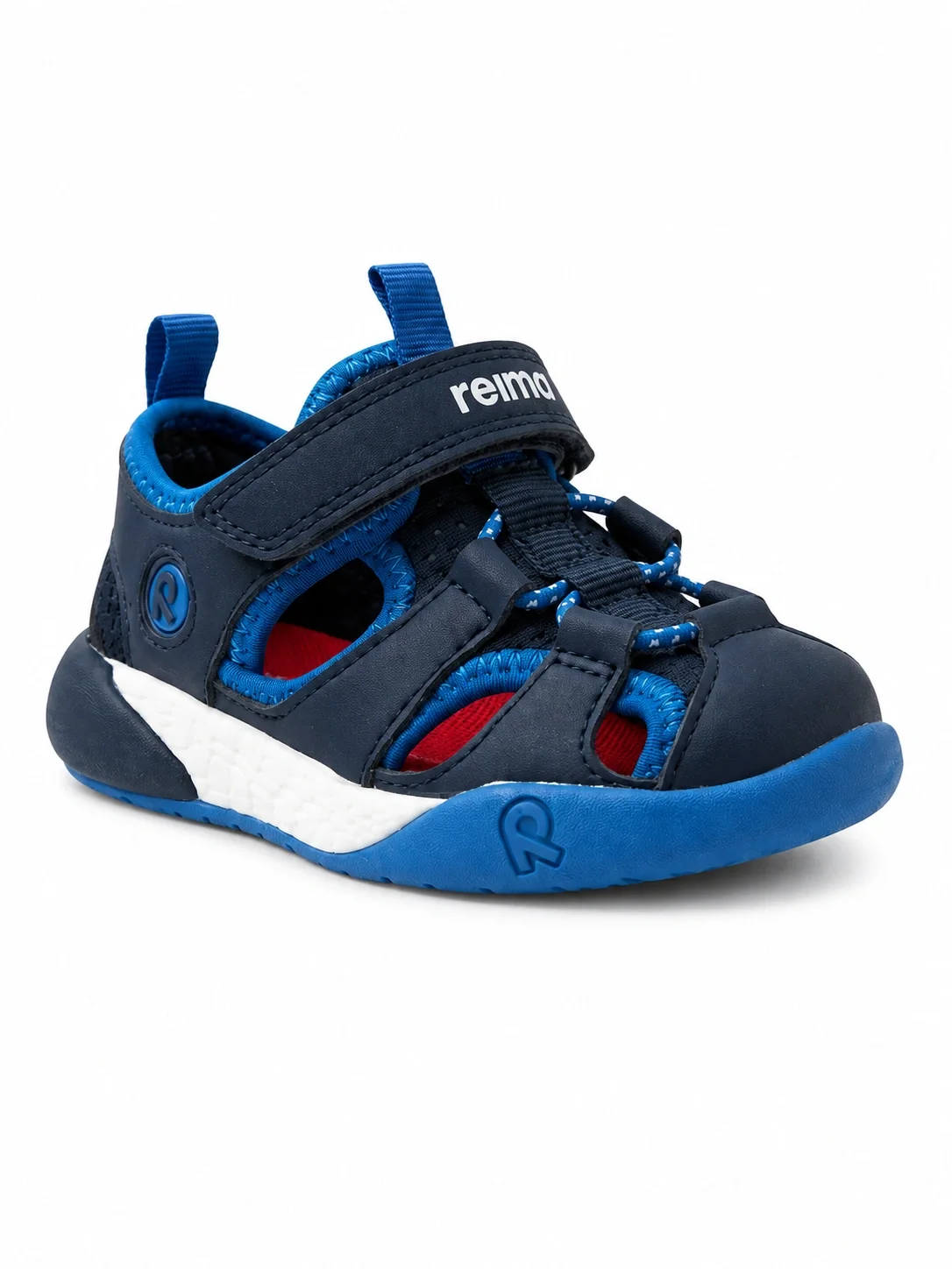 Reima Lomalla Toddler Sandals in navy blue, featuring a lightweight rubber outsole