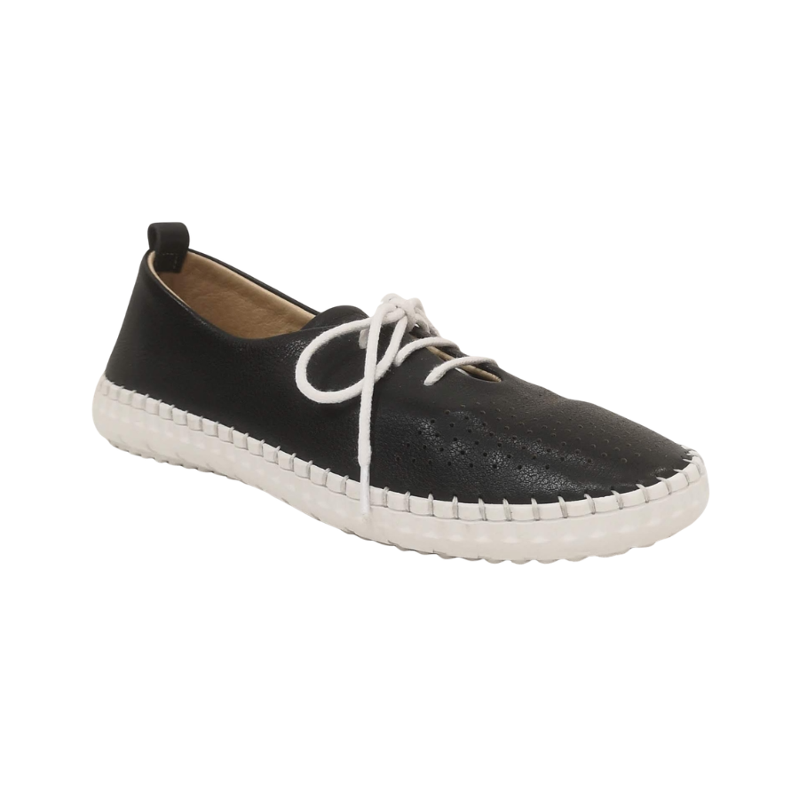Bueno Dana BLACK low sneakers for women in leather summer.png