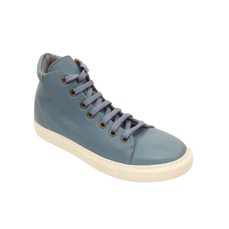 Bueno Risky Blue women high tops in leather lace up and zip-2.png