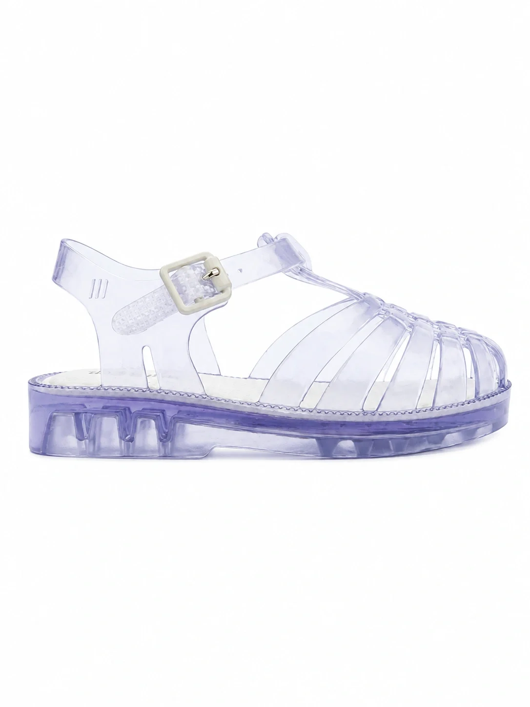 Mini Melissa Possession jelly sandals in a translucent purple
