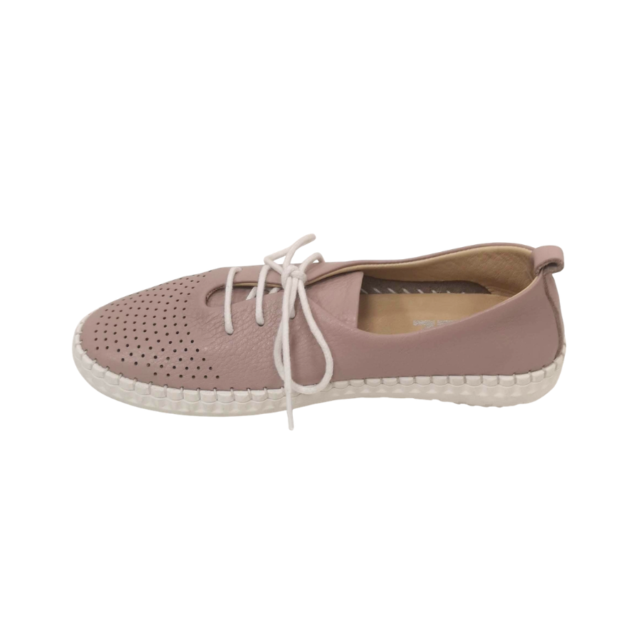 Bueno Dana dusty mauve low sneakers for women in leather summer-5.png