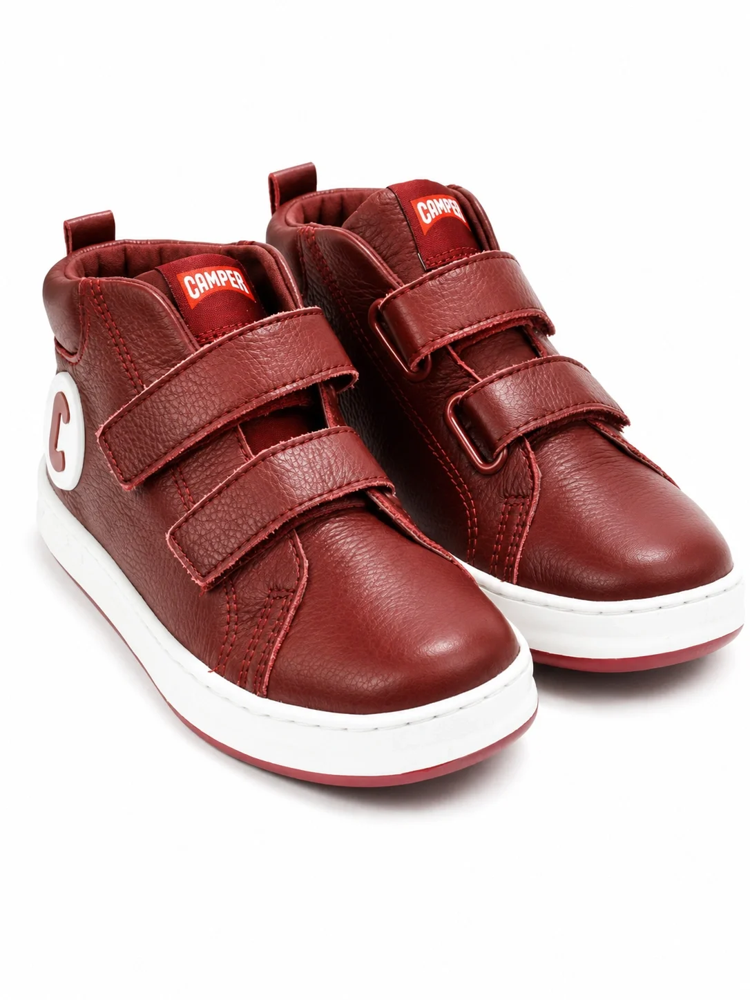Camper Runner Four Kids High-Top Sneakers in burgundy leather