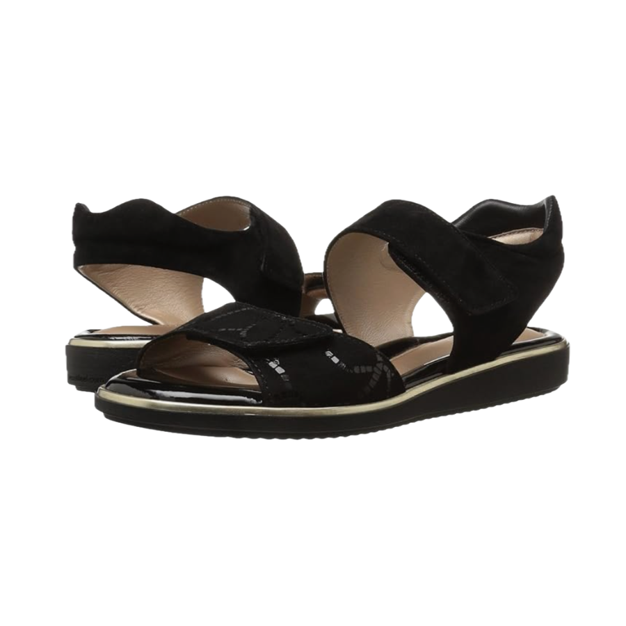 Beautifeel romi black satinato leather suede women summer sandals comfort brand made in israel-2.png