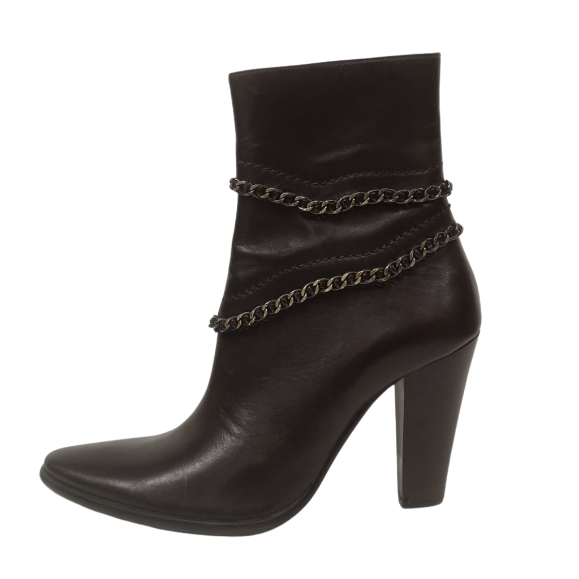 Angela Falloni brown leather ankle boots with heel and chain color black dressy 1.png