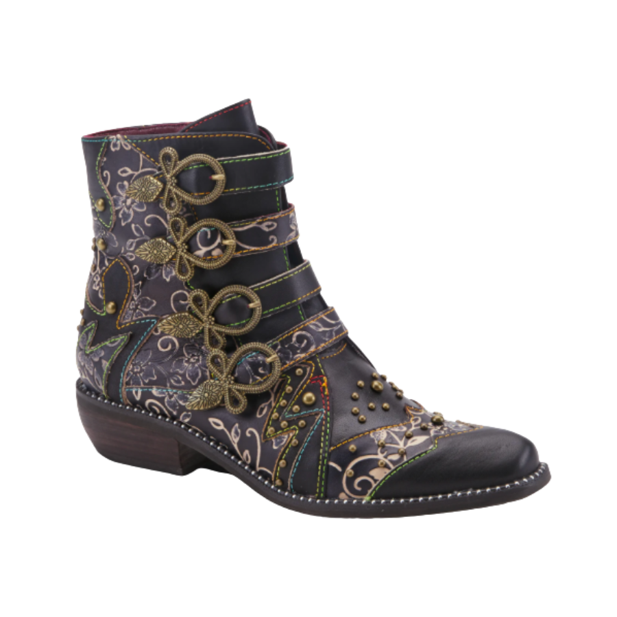 L'Artiste Rodeha women ankle boots in leather black 3.png