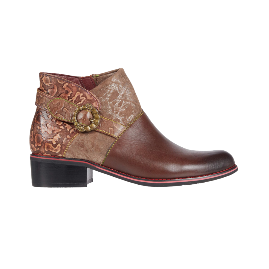 L'artiste Tiatia brown leather women ankle boots.png