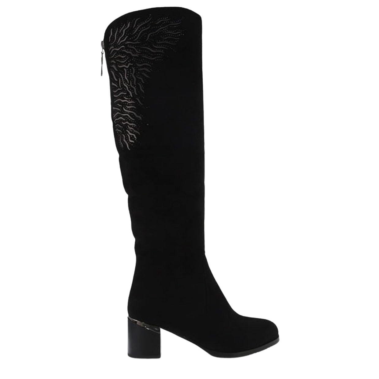azura aketa black high knee boot for women 2.png