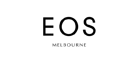 EOS Melbourne logo with large letters 'EOS' and smaller text 'Melbourne' beneath