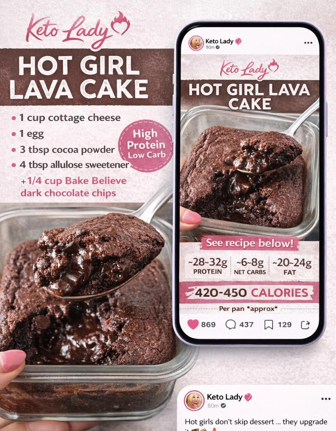 Keto Lady Hot Girl Lava Cake