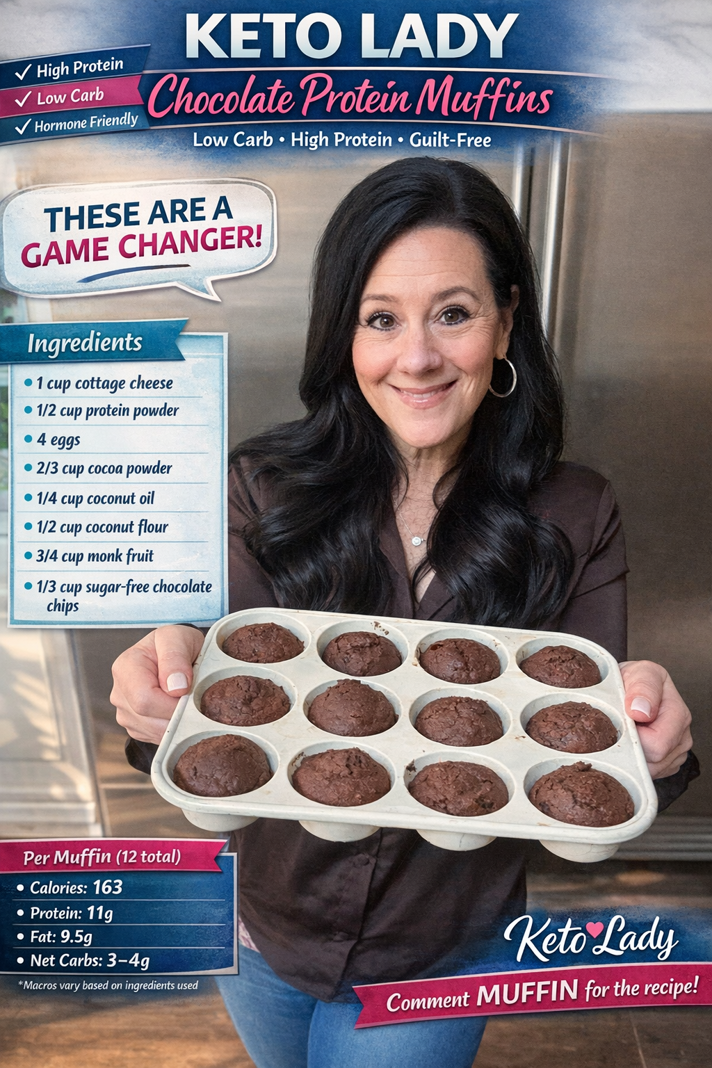 Keto Lady Chocolate Protein Muffins